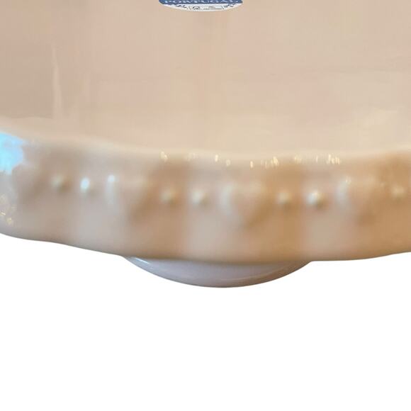 Pastel Pink Valentines Heart Embossed Pedestal Cake Stand Made in Portugal New - Picture 3 of 16